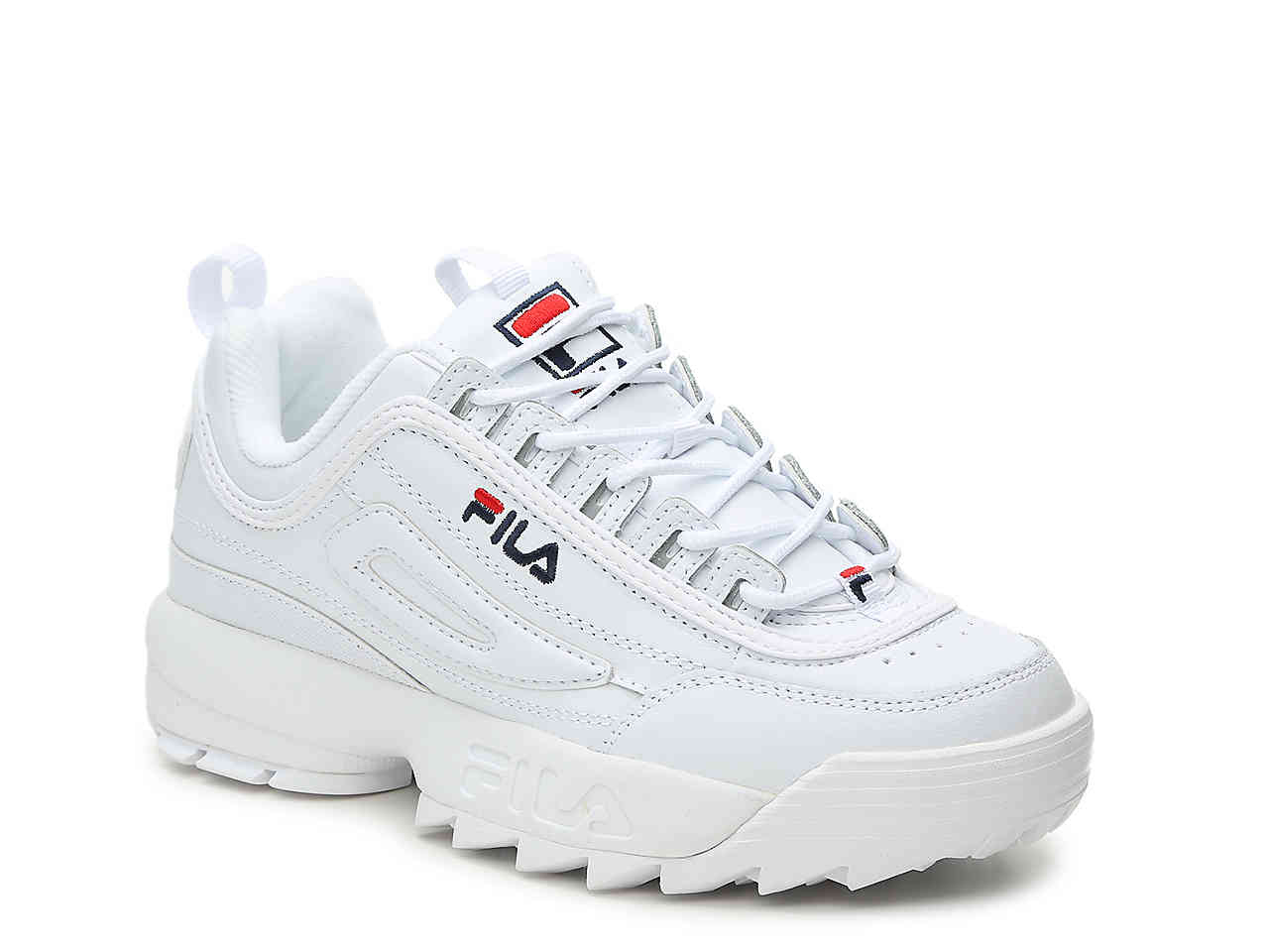 fila platform trainers white